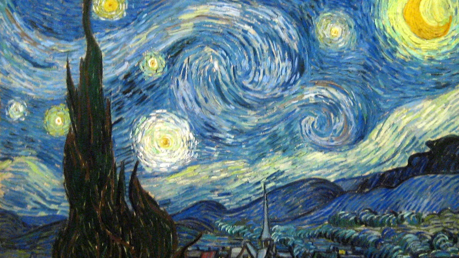 Zážitkové maľovanie obraz Hviezdna noc namaľoval Vincent Van Gogh